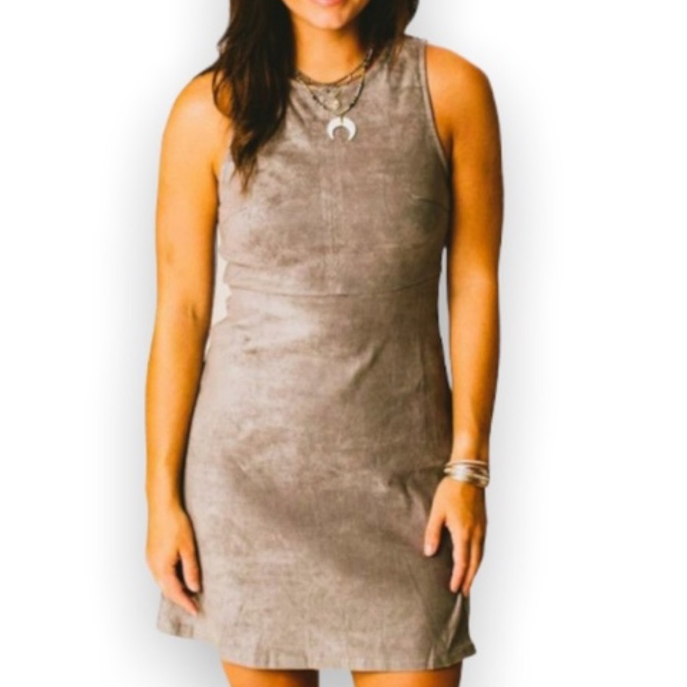 Gray suede dress altard state